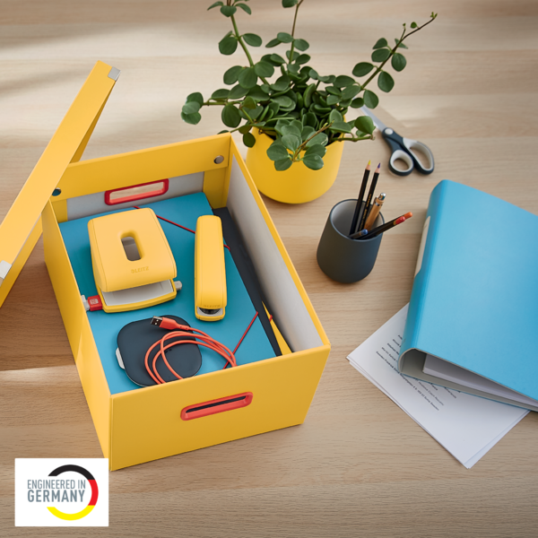 Caja De Almacenamiento Click & Store Mediana Leitz Cosy Amarillo Cálido