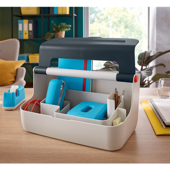 Caja De Almacenamiento Portátil Leitz Cosy Gris Terciopelo