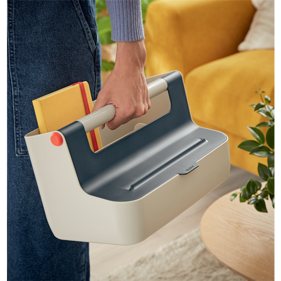 Caja De Almacenamiento Portátil Leitz Cosy Gris Terciopelo