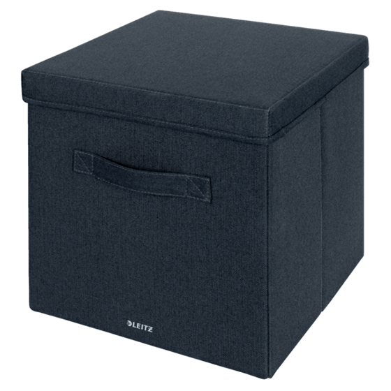 Caja De Tela Para Almacenamiento Con Tapa Grande De Leitz, Paquete De 2 Gris Terciopelo
