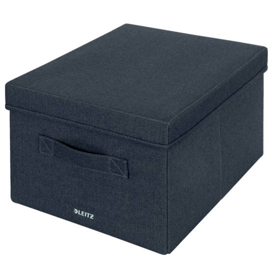 Caja De Tela Para Almacenamiento Con Tapa Mediana De Leitz, Paquete De 2 Gris Terciopelo