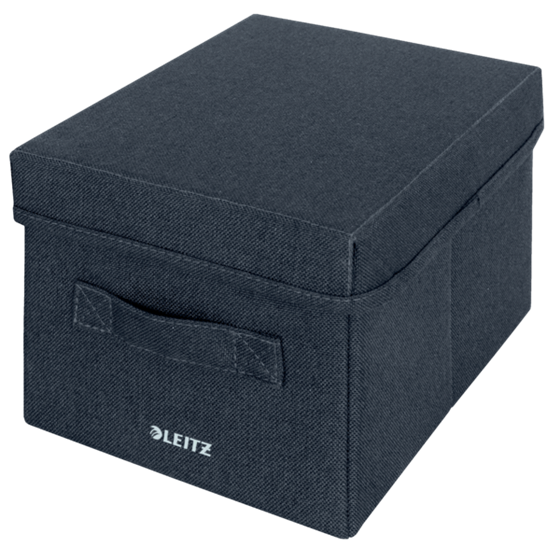 Caja De Tela Para Almacenamiento Con Tapa Pequeña De Leitz, Paquete De 2 Gris Terciopelo