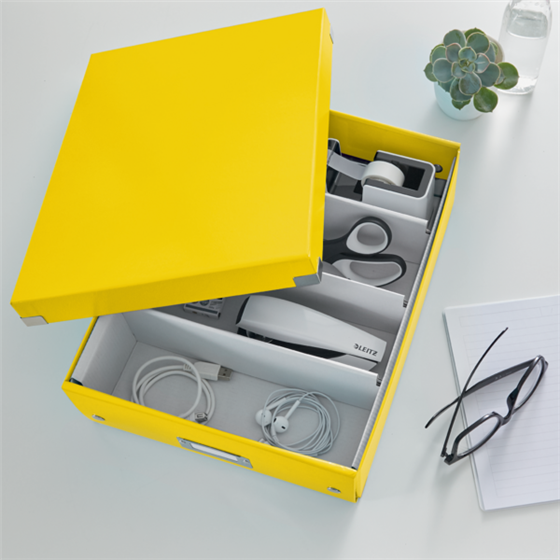 Caja Organizadora Mediana Click & Store Wow De Leitz Amarillo