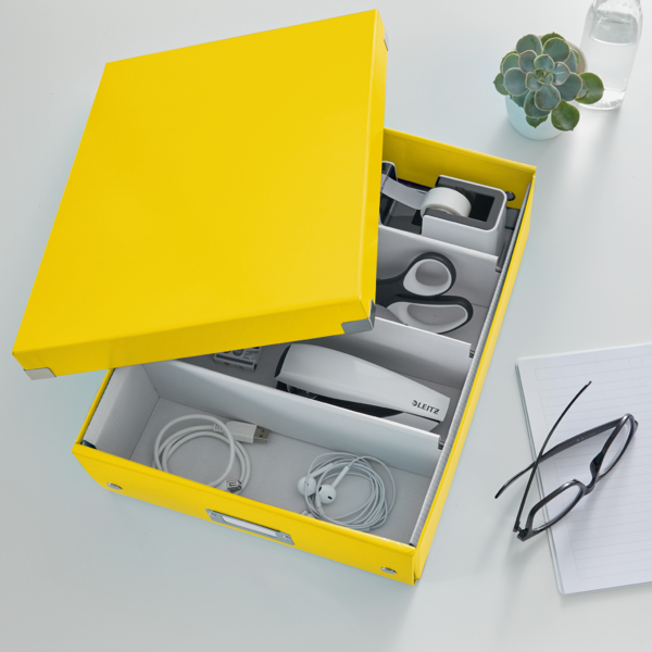 Caja Organizadora Mediana Click & Store Wow De Leitz Amarillo
