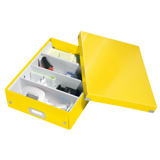 Caja Organizadora Mediana Click & Store Wow De Leitz Amarillo