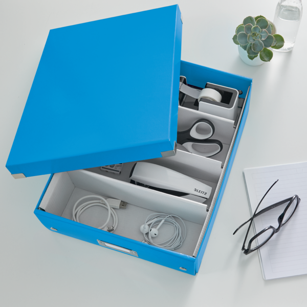 Caja Organizadora Mediana Click & Store Wow De Leitz Azul