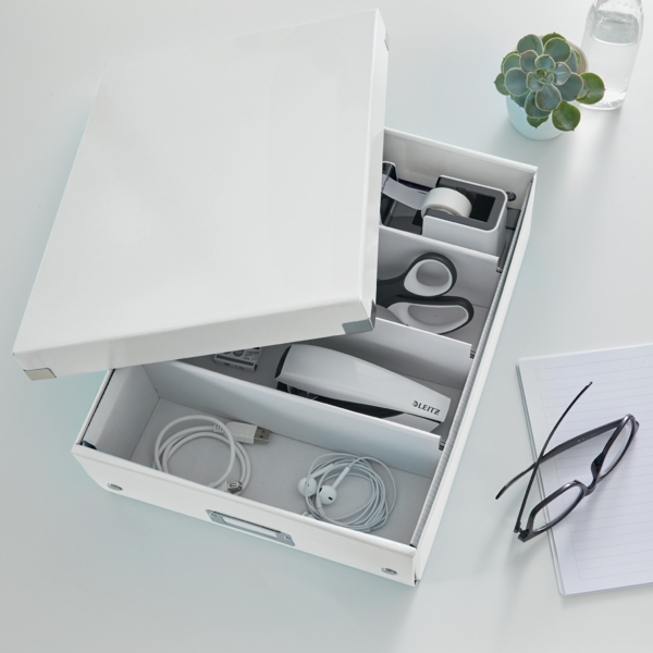 Caja Organizadora Mediana Click & Store Wow De Leitz Blanco