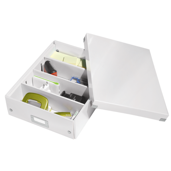 Caja Organizadora Mediana Click & Store Wow De Leitz Blanco