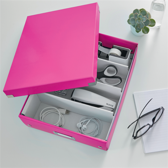 Caja Organizadora Mediana Click & Store Wow De Leitz Fucsia