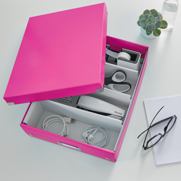 Caja Organizadora Mediana Click & Store Wow De Leitz Fucsia