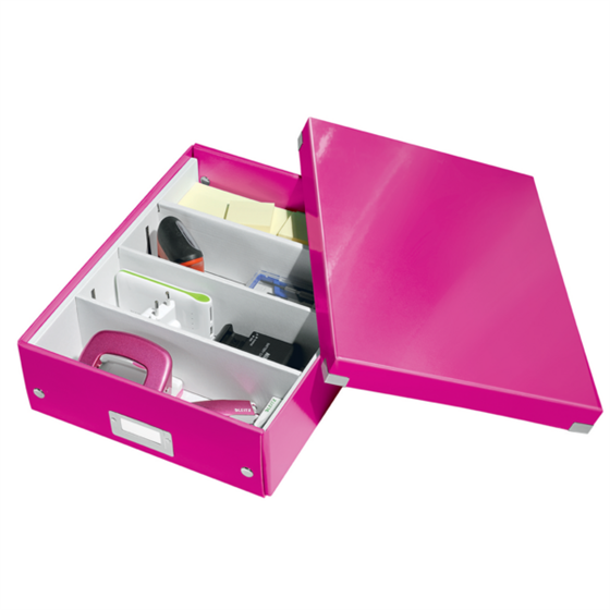 Caja Organizadora Mediana Click & Store Wow De Leitz Fucsia