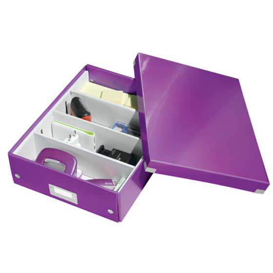 Caja Organizadora Mediana Click & Store Wow De Leitz Púrpura