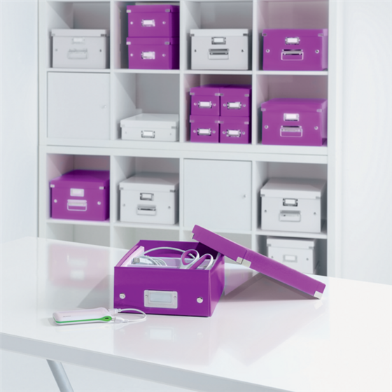 Caja Organizadora Mediana Click & Store Wow De Leitz Púrpura