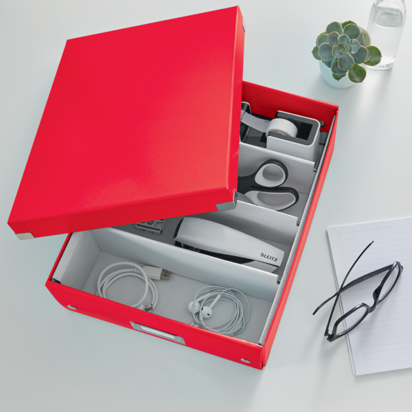 Caja Organizadora Mediana Click & Store Wow De Leitz Rojo