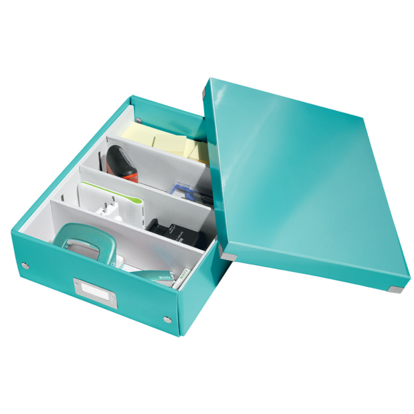 Caja Organizadora Mediana Click & Store Wow De Leitz Turquesa