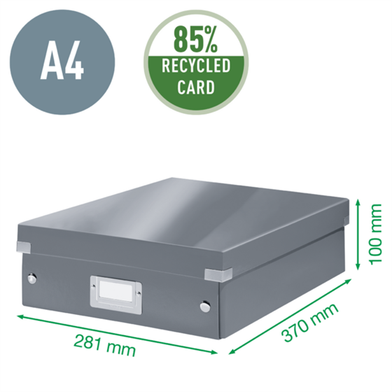 Caja Organizadora Mediana Click & Store Wow De Leitz Verde
