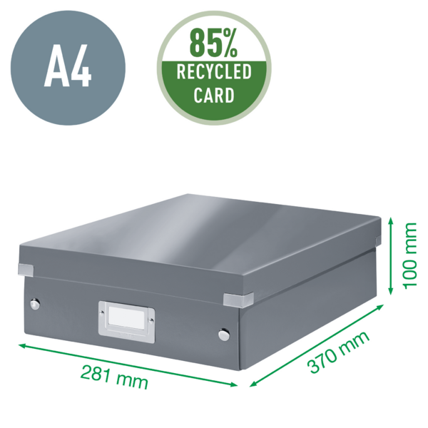 Caja Organizadora Mediana Click & Store Wow De Leitz Verde