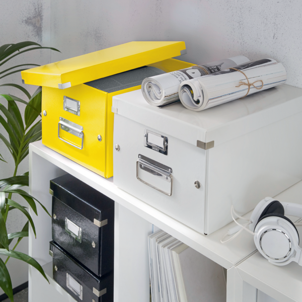 Caja Para Guardar Cds Click & Store Wow De Leitz Amarillo