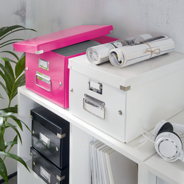 Caja Para Guardar Cds Click & Store Wow De Leitz Fucsia
