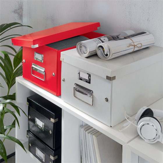 Caja Para Guardar Cds Click & Store Wow De Leitz Rojo