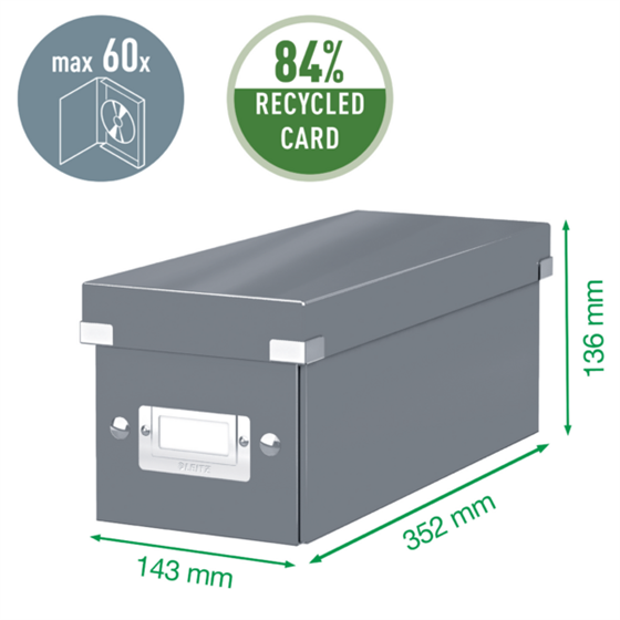 Caja Para Guardar Cds Click & Store Wow De Leitz Rojo