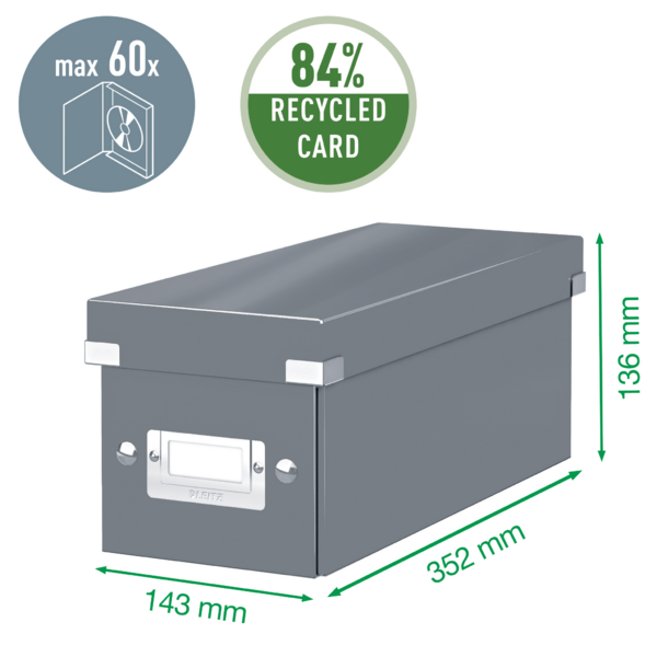 Caja Para Guardar Cds Click & Store Wow De Leitz Rojo