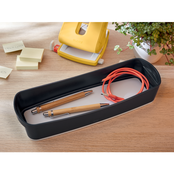 Leitz Mybox Cosy Bandeja Organizadora Larga Gris Terciopelo