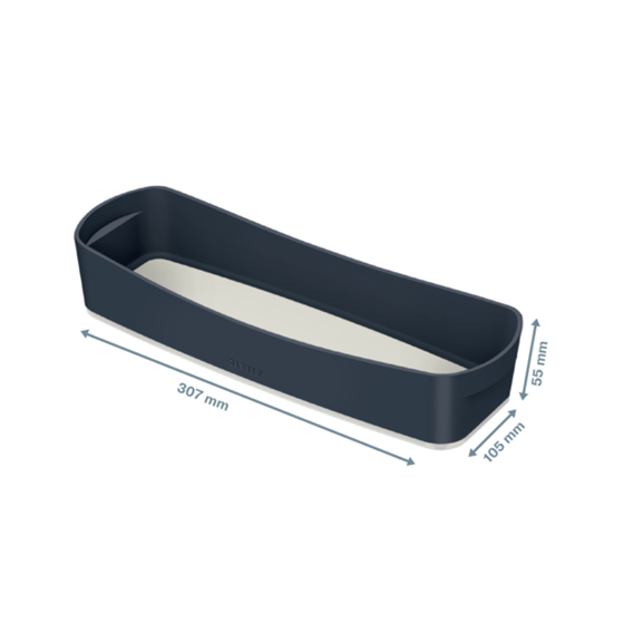 Leitz Mybox Cosy Bandeja Organizadora Larga Gris Terciopelo
