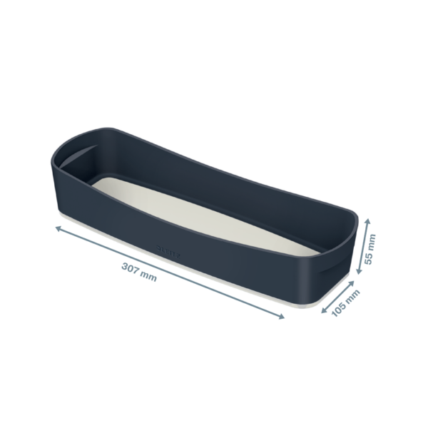 Leitz Mybox Cosy Bandeja Organizadora Larga Gris Terciopelo