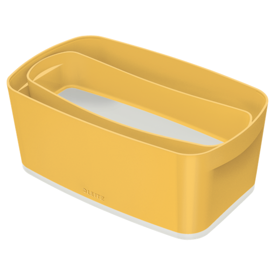Leitz Mybox Cosy Pequeña Con Tapa, Caja De Almacenamiento Amarillo Cálido