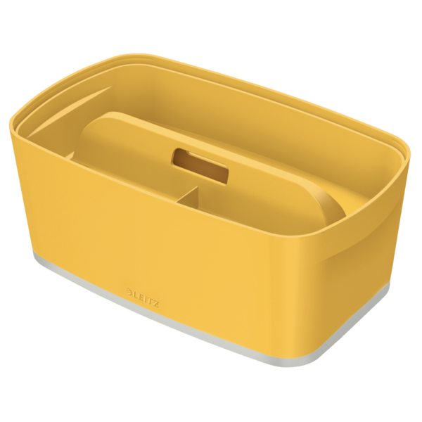Leitz Mybox Cosy Pequeña Con Tapa, Caja De Almacenamiento Amarillo Cálido