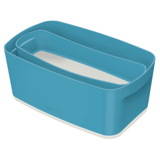 Leitz Mybox Cosy Pequeña Con Tapa, Caja De Almacenamiento Azul Calma