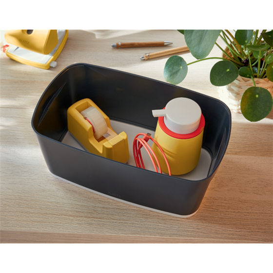 Leitz Mybox Cosy Pequeña Con Tapa, Caja De Almacenamiento Gris Terciopelo