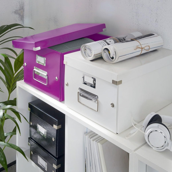 Caja Para Guardar Cds Click & Store Wow De Leitz Púrpura