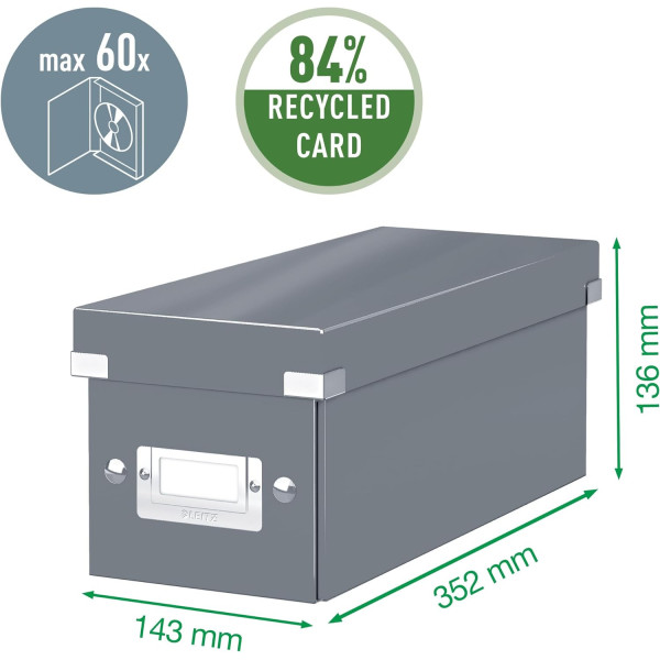 Caja Para Guardar Cds Click & Store Wow De Leitz Púrpura