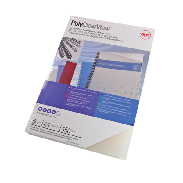 Portada Encuadernación Gbc Polyclearview Transparente Mate 300 micras DIN A4 (Pack 100)